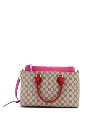 Small Linea A Convertible Tote GG Coated Canvas and Leather