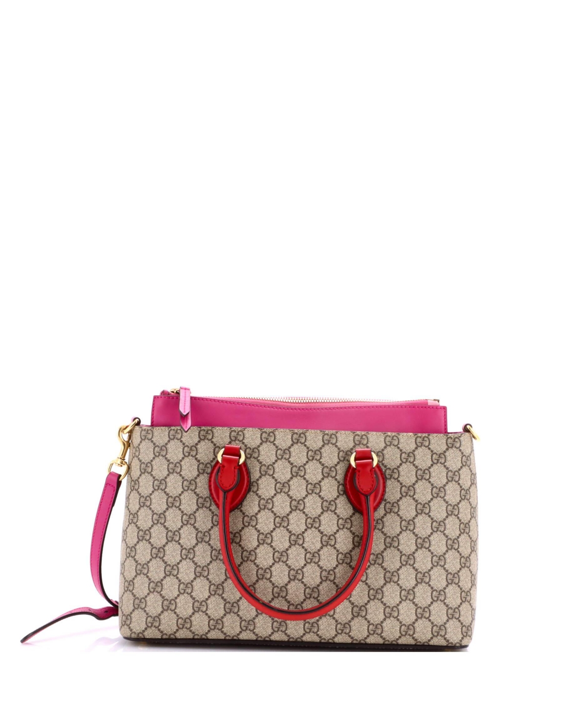 Pre-Owned Gucci Small Linea A Convertible Tote Gg Coated Canvas and Leather