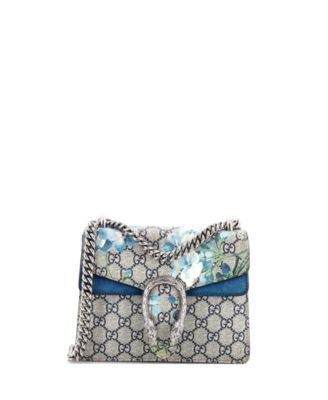 Mini Dionysus Bag Blooms Print GG Coated Canvas