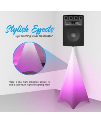 Universal Lighting Tripod Stand Scrim - Triple Sided DJ Speaker / Light Stand Skirt Cover w/Hook and Loop Straps PSCRIM3W