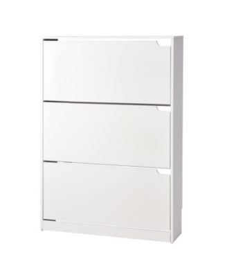 3-Drawer Flip-Down Shoe Storage Cabinet with Anti-Tip Device