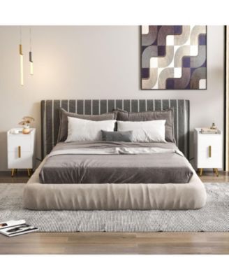 Nightstand with 2 Drawers and USB Charging Ports