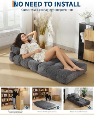 Folding Sofa Bed 2-Pack, Convertible Sleeper Chair with Pillow and Back Support