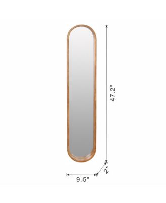 9.5x2x47.2" Decorative Rubber Frame Mirror with Elongated Oval Frame