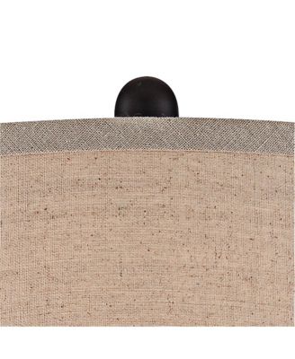 Ben Rustic Farmhouse Table Lamps 25" High Set of 2 Dark with Table Top Dimmers Linen Drum Shade for Bedroom Living Room Home