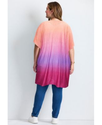 Women's Knit Eyelet Kimono