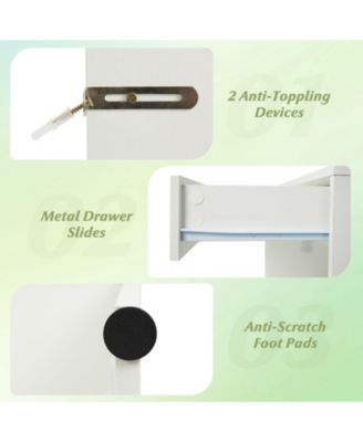 31.5 in Vanity Desk with 3 Lighting Modes and Storage Shelves