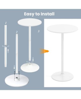 24 in Round Adjustable-Height Bistro Cocktail Table, 22 in or 40 in
