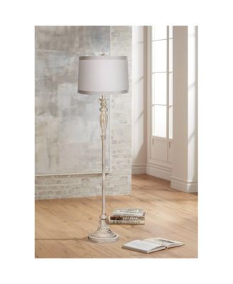 Vintage Chic Floor Lamp 60" Tall   Washed Drum Shade for Living Room Reading Bedroom Office