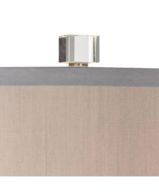 Traditional Glam Table Lamp with USB Charging Port 26.5" High Crystal Column  Drum Shade Living Room Bedroom House