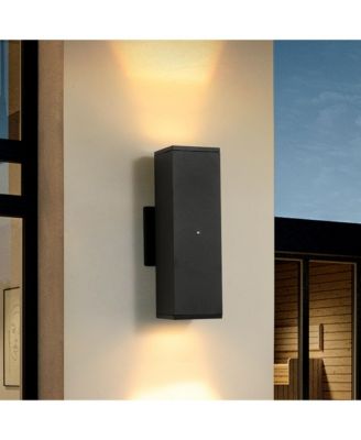 2-Pack Dusk to Dawn Outdoor Wall Sconce, Square Sensor Light for Porch Patio Garage