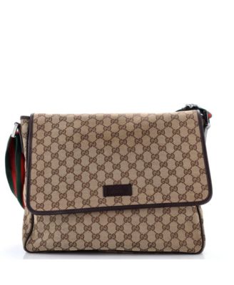 Medium Web Strap Flap Messenger GG Canvas