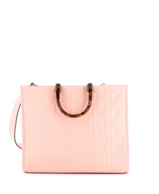 Medium Sunshine Shopper Tote Zucca Embossed Leather