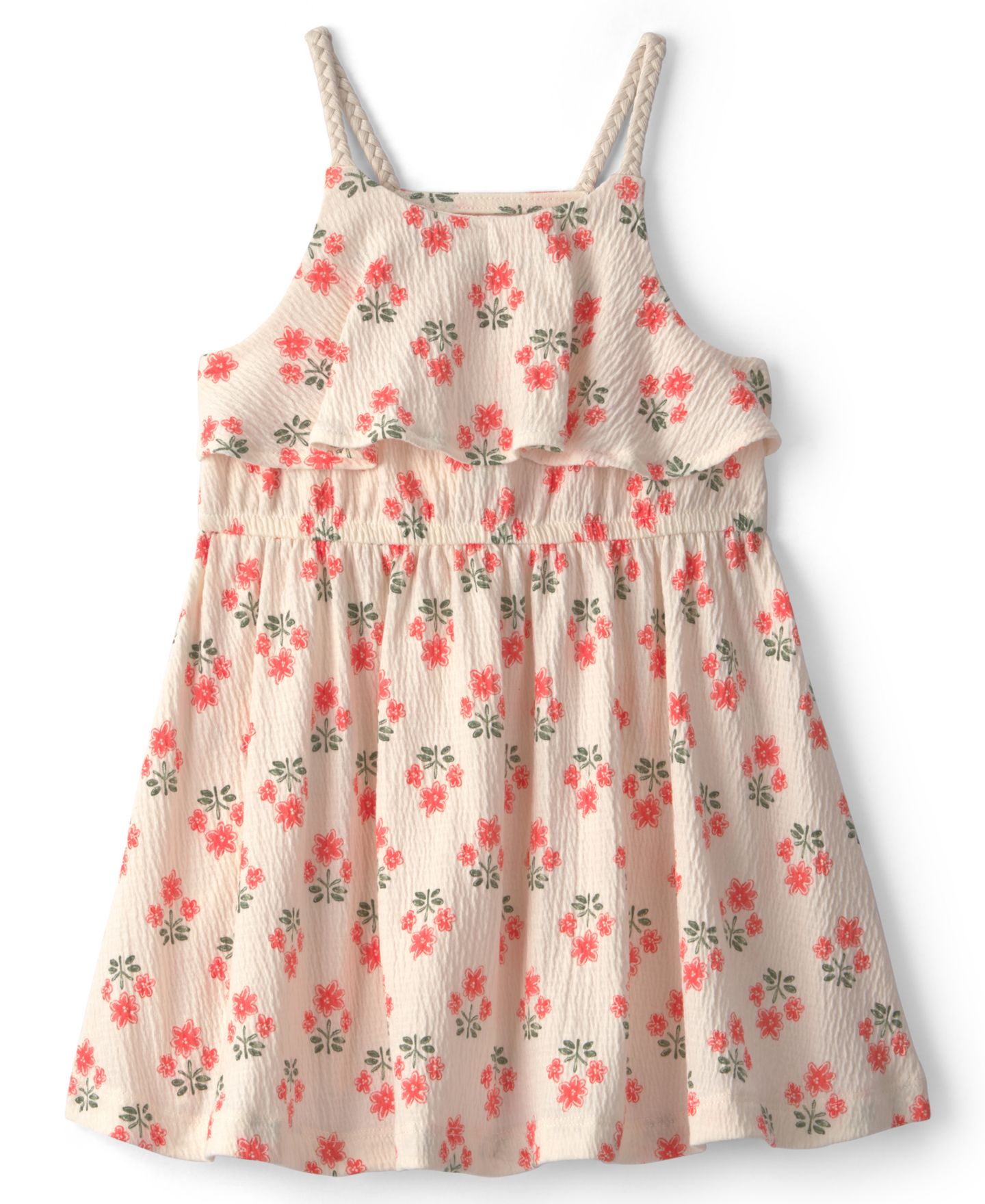 Платье Carter's Floral Ruffle Dress для девочек, цвет: Кремовый — фото 2