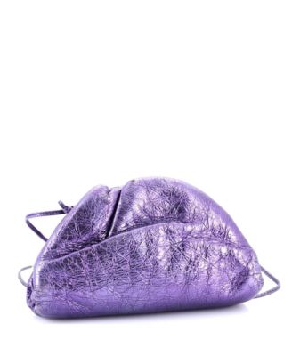 Mini The Pouch Crinkled Metallic Leather