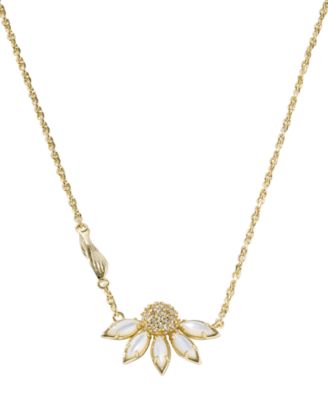 Anya Cubic Zirconia and Crystal Flower Short Pendant Necklace