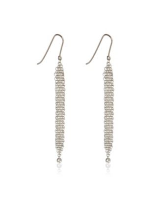 Sterling Silver Diamond Elsa Peretti Mesh Earrings