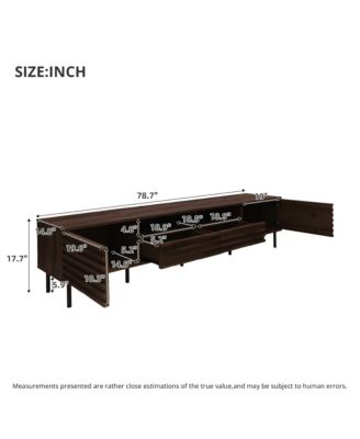 78.7 Inch Rustic TV Stand for TVs , Wood Media Console Entertainment Center with 2 Doors, Drawers and Open Shelves for Living Room