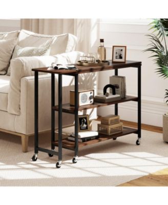 360-Degree Rotating Sofa Side Table with Wheels and Storage, 40-60 in
