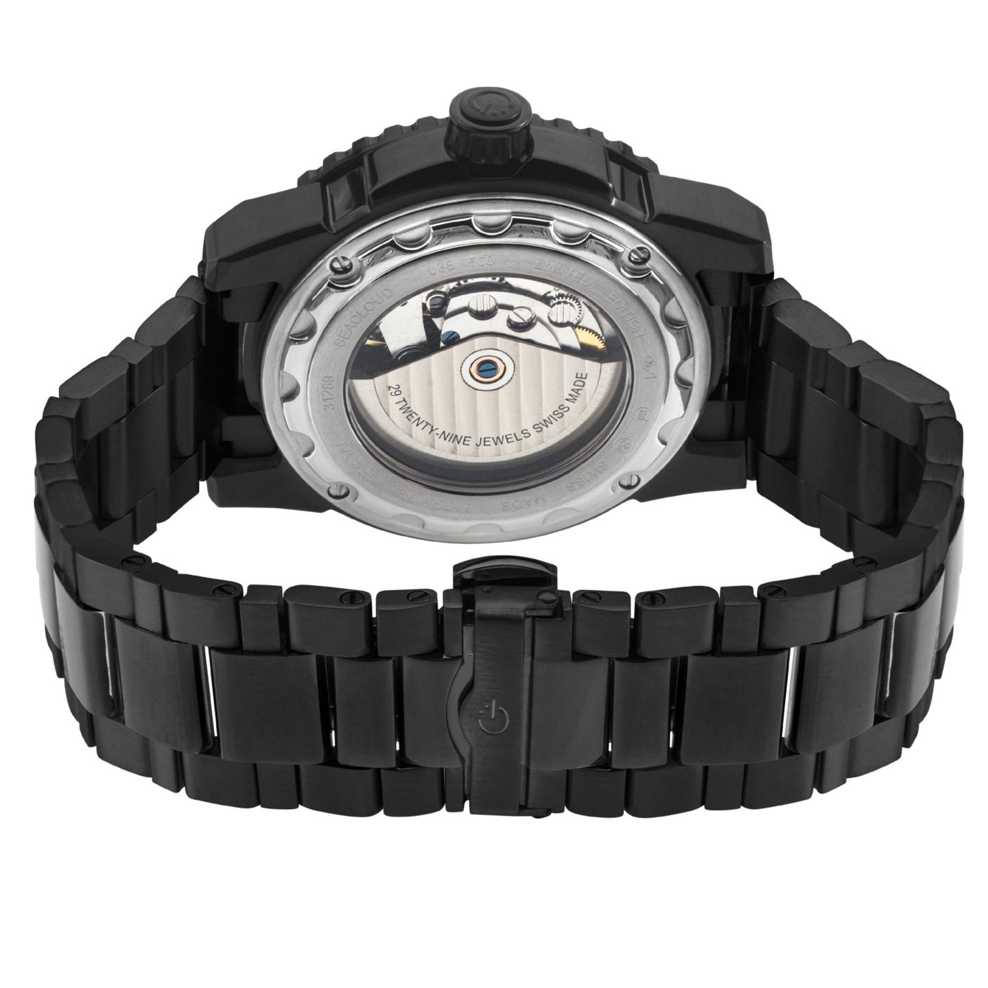 Мужские часы Gevril Seacloud Swiss Automatic IP Black Bracelet Watch — фото 3