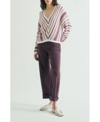 Women's Multicolored Striped Sweater