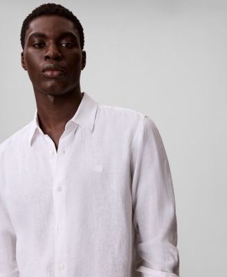 Men's Solid Linen-Blend Shirt