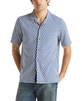 Men's Short-Sleeve Jacquard Print Shirt