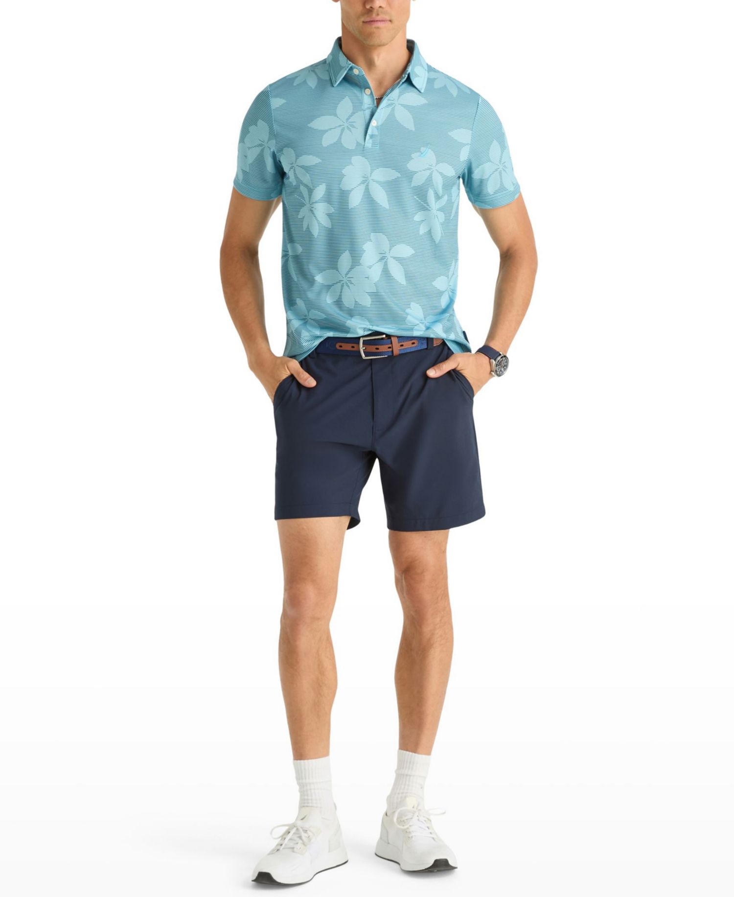 Men's Floral Print Golf Polo Shirt