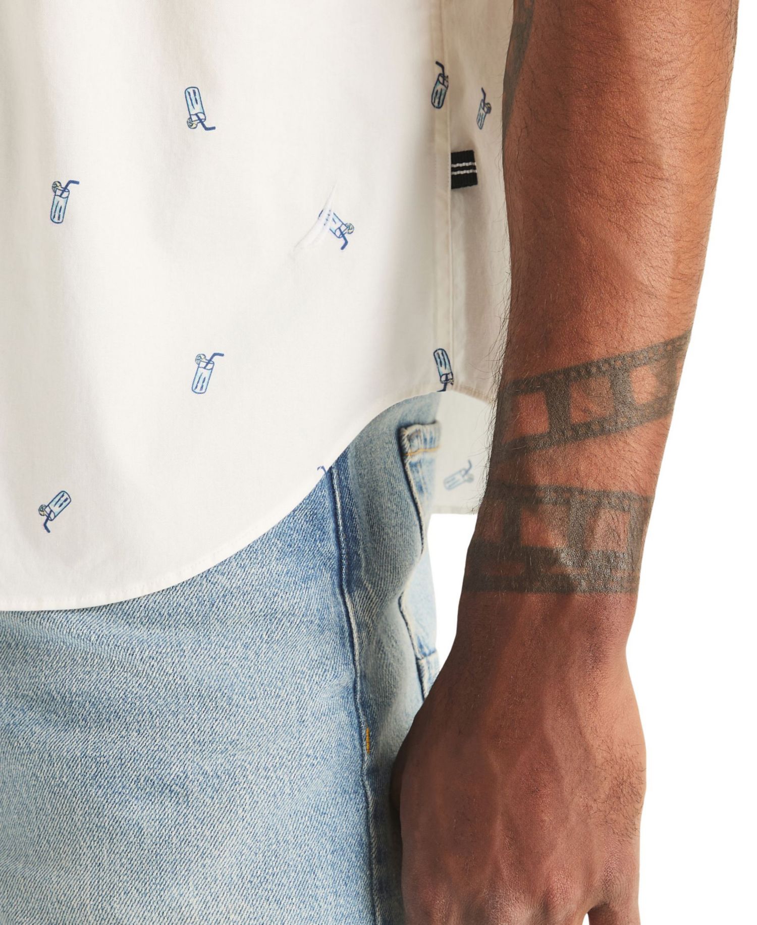 Men's Short-Sleeve Oxford Print Shirt