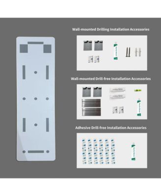 60" x 15" Full Body Wall Mirror with Rounded Corners, 5mm Explosion Proof
