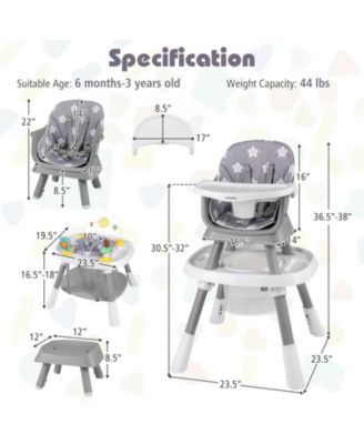 16 in 1 Baby High Chair with Activity Center and Booster