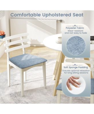 Fabric Kitchen Side Chairs Set of Two with Wood Frame