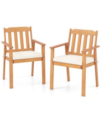 Two Piece Patio Dining Chairs with Acacia Wood Construction