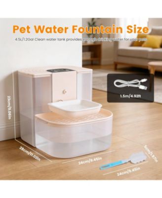 Zeus and Ruta Cordless Pet Water Fountain 4.5L Dual Tank Filtration Automatic Cat Dog Dispenser Easy Clean Design