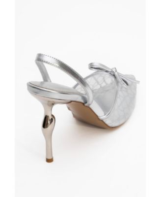 Women's Peony Mesh Bow Pointed Toe Pump