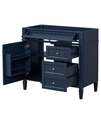 36 Inch Modern Bathroom Vanity without Top Sink, Soft Close Drawers and Adjustable Shelf for Small Spaces