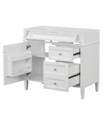 Modern Indigo Bathroom Vanity without Top Sink, Soft Close Drawers and Adjustable Shelf for Small Spaces