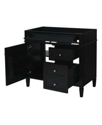36 Inch Modern Bathroom Vanity without Top Sink, Soft Close Drawers and Adjustable Shelf for Small Spaces