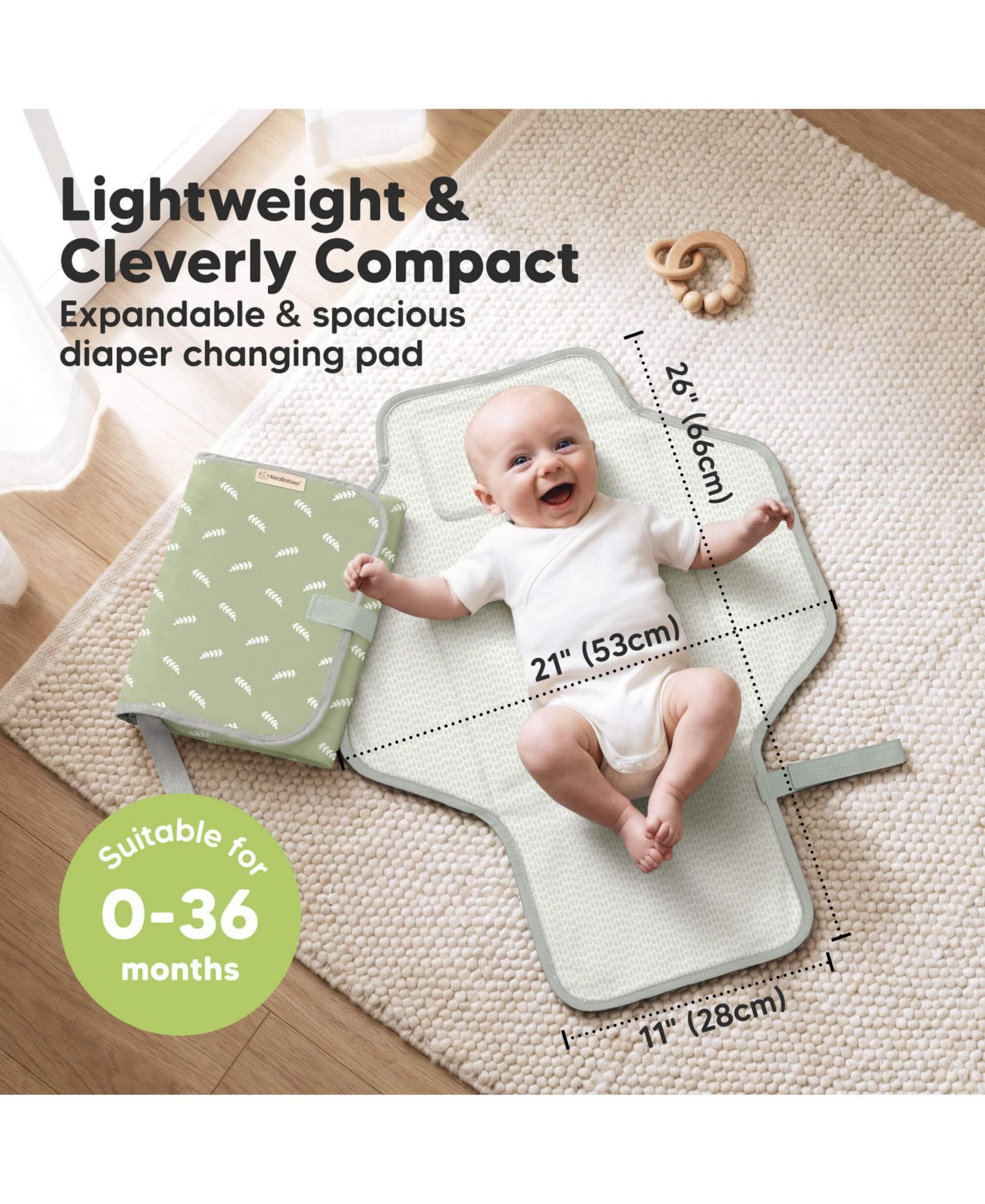 Flex Portable Changing Pad for Baby, Travel, Foldable Large Waterproof Baby Diaper Changing Mat for Diaper Bag