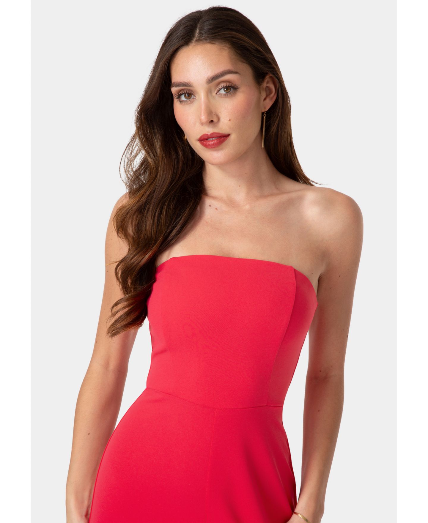 Женский комбинезон Bebe Strapless A-Line Jumpsuit, цвет: Фуксия — фото 3