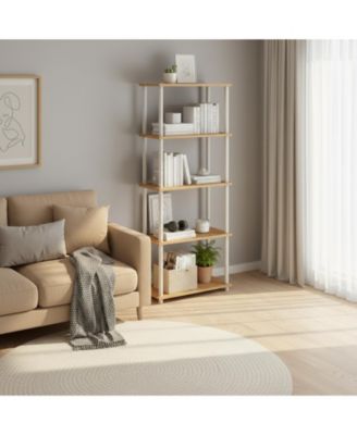 3-Tier Bookshelf Compact Display Rack Modern Minimalist Wood Storage for Living Room Bedroom Home Office