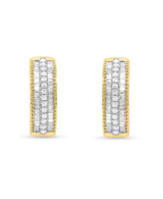 Diamond Hoop Earrings (1/2 ct. t.w.) in 14k Gold-Plated Sterling Silver