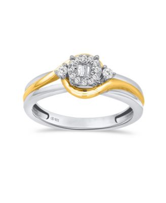 Diamond Two-Tone Promise Ring (1/6 ct. t.w.) in Sterling Silver & 14k Yellow Gold-Plated Sterling Silver