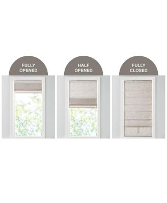 Linen Blend Total Blackout Flat Fold Cordless Roman Shade