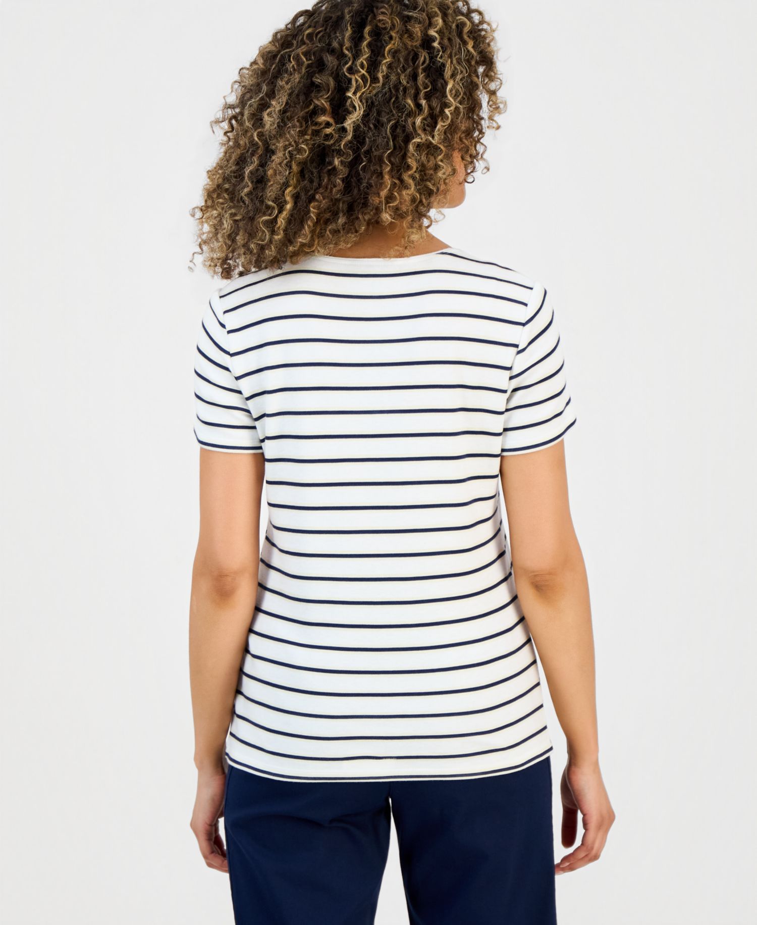 Petite Scoop-Neck Short-Sleeve Top