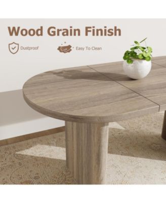 Oval Dining Table for 6-8 People, Long Large Kitchen Table with Thick Sturdy Wooden Base, Farmhouse Dining Room Table for for Kitchen