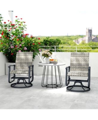Outdoor Glider Chair Set Wicker Swivel Patio Glider