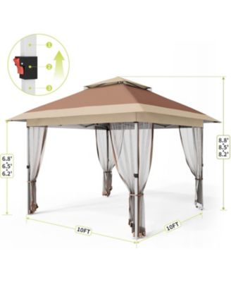 Pop Up Gazebo, Outdoor Canopy Tent with Mosquito Netting, Pop Up Canopy Tent with Curtains