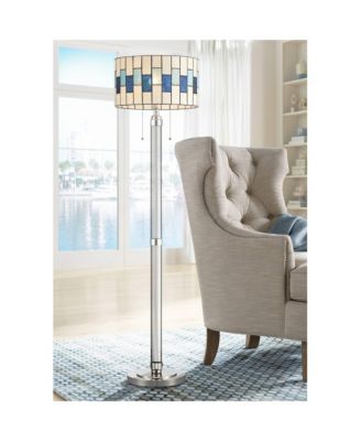 Andra  High Art Glass Drum Shade Floor Lamp