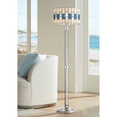 Andra  High Art Glass Drum Shade Floor Lamp